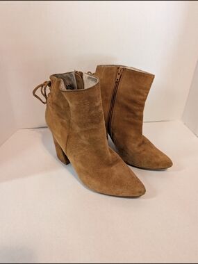Kristin Cavallari Chinese Laundry Ankle Boots Womens 6.5 Suede Camel Bootie READ